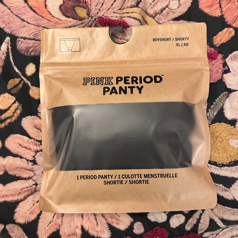 NWT- Victoria’s Secret Pink - Period Boyshort Panty - Black - XL